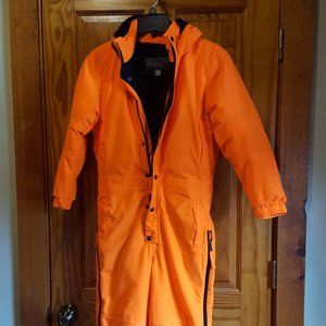 Cabelas Insulated Orange Hunting Coveralls Youth M